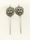 Nil Men’s Oxidized Silver Lion Head Earcuffs