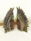 Afraah Orange Stone Studded Angel Wing Victorian Earrings