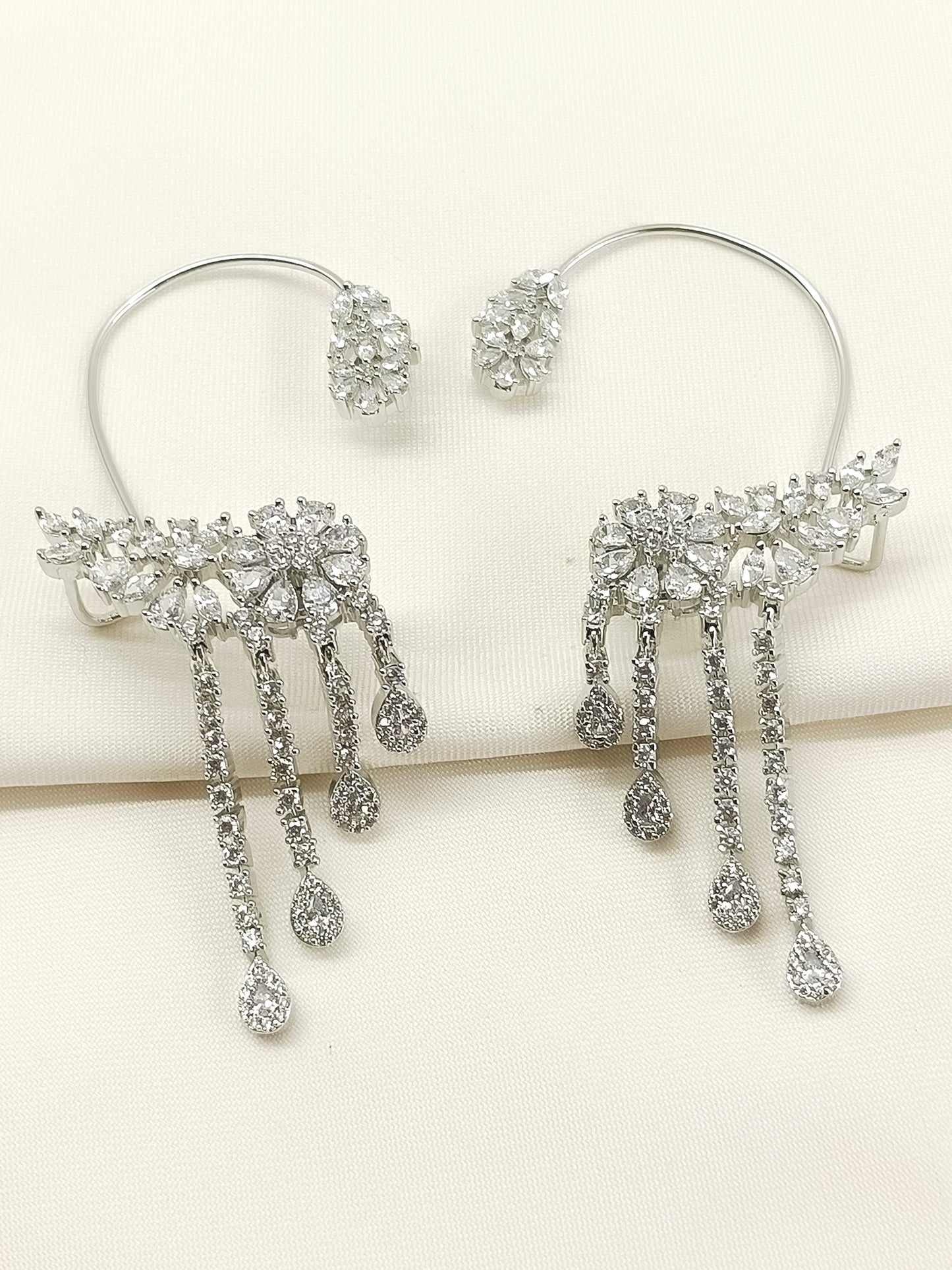 Rudrani White American Diamond Earrings