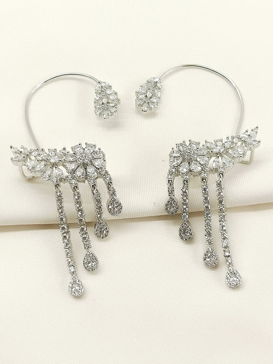 Rudrani White American Diamond Earrings