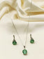 Kasni Green 92.5 Silver Peridot Gemstone Pendant Set