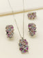 Raza Multi Colour American Diamond Pendant set With Finger Ring