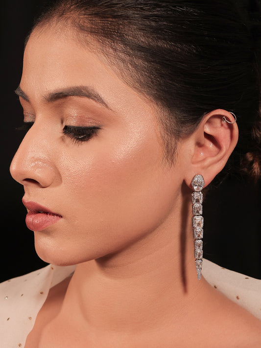 Sampurna White American Diamond Earring