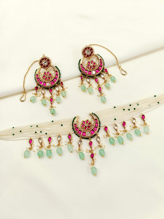 Naveli R&G Kundan Combo Set