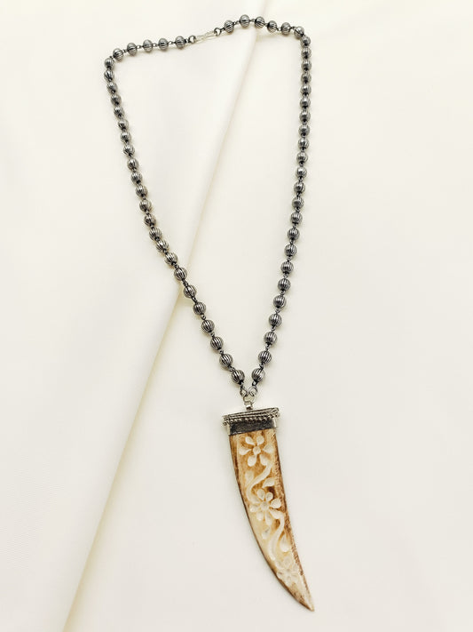 Dinaah Brown Bone Neckpiece