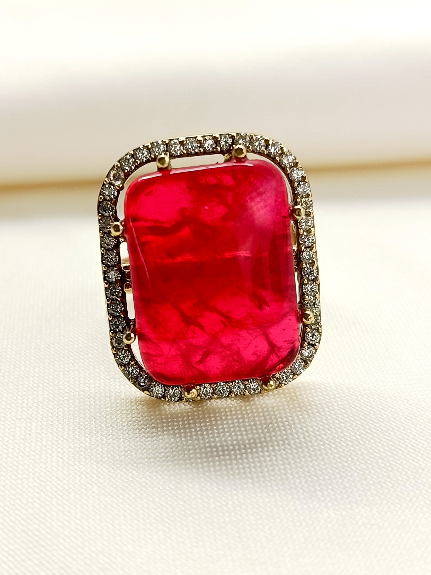 Inakshi Ruby American Diamond Finger Ring