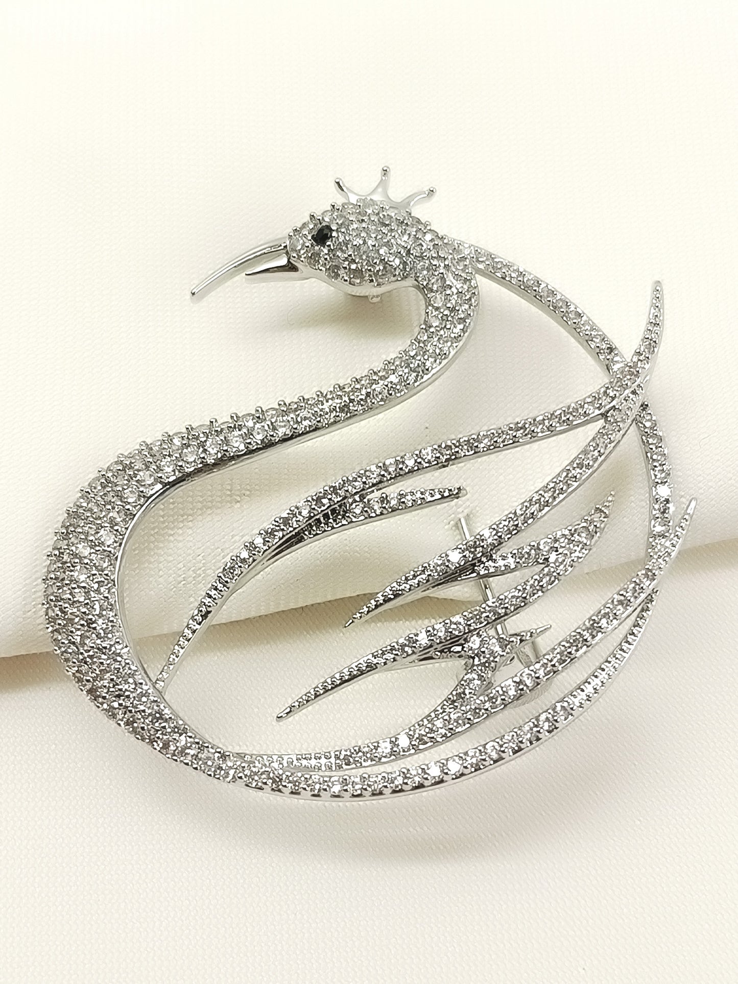 Trapti Silver Swan Brooch
