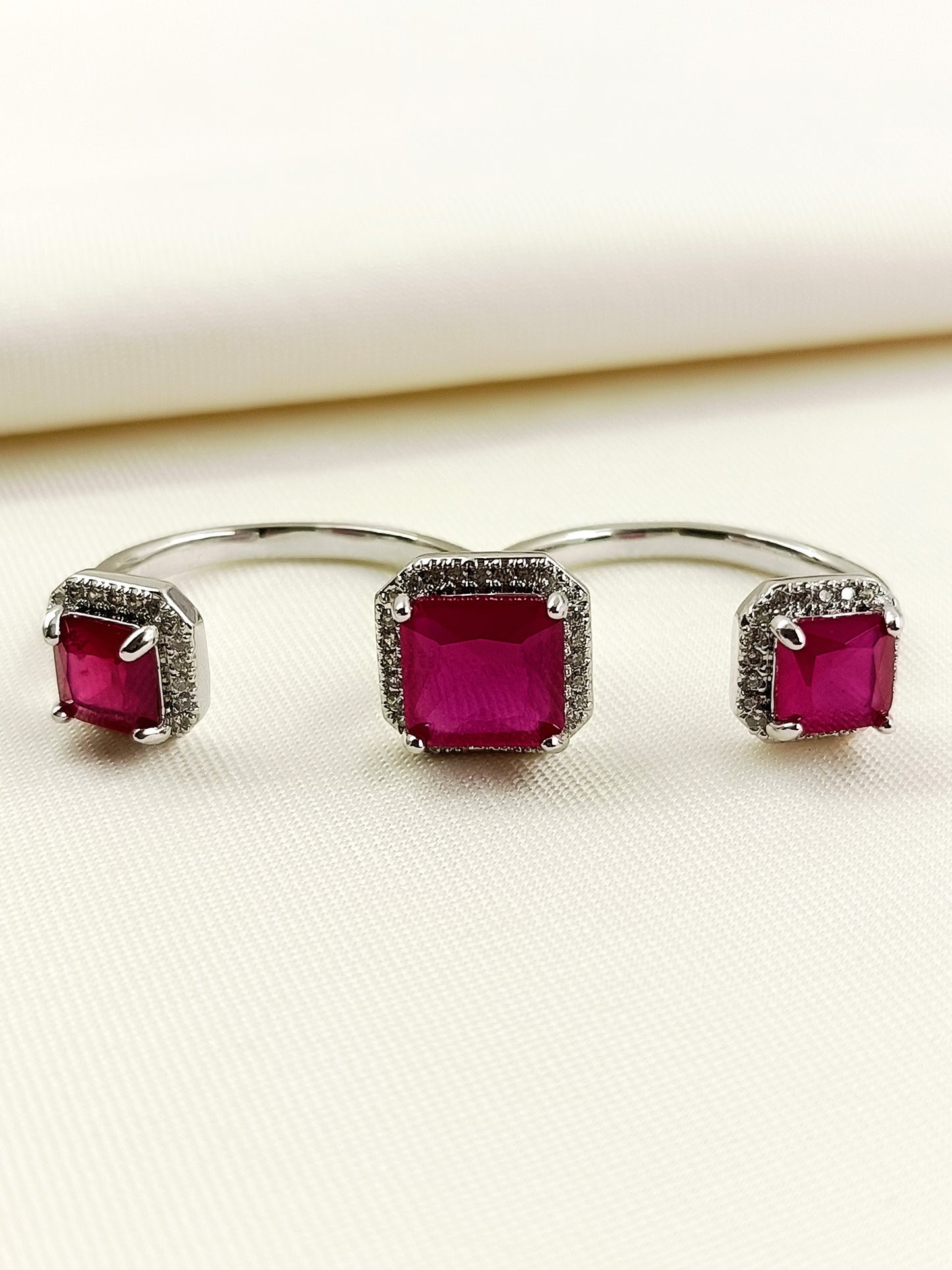 Gabriella Ruby American Diamond Finger Ring