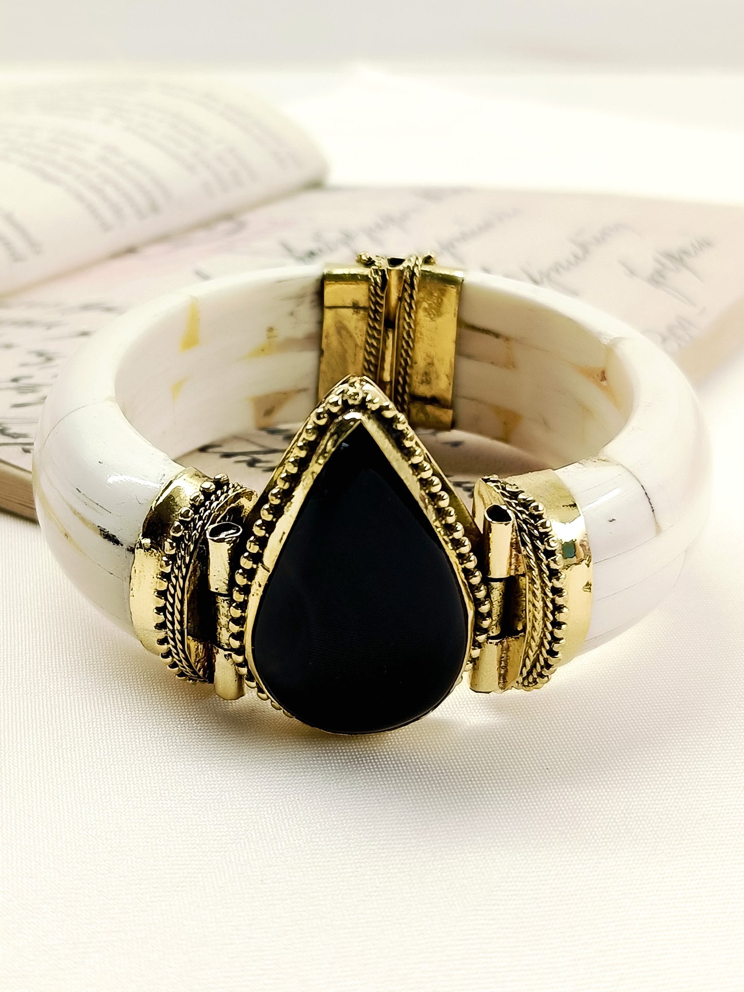 Harivansh Black Bone Men's Bracelet