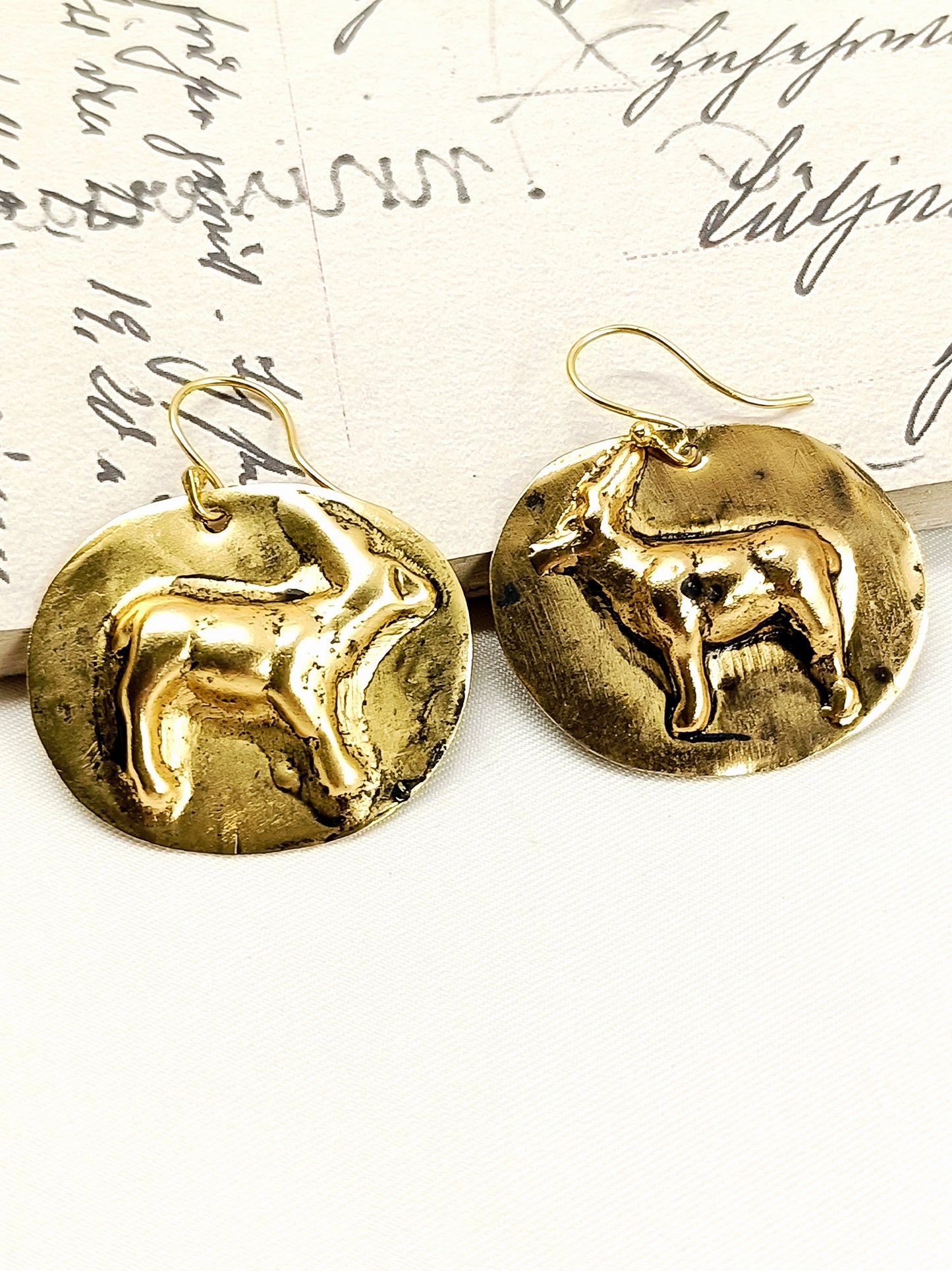 Prajay Golden Deer Tribal Men's Earring