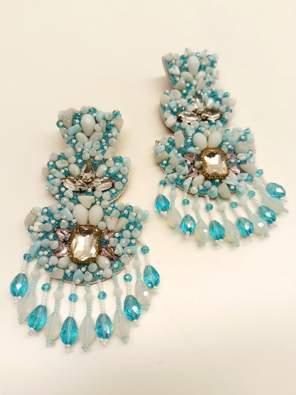 Stevie Aqua Blue Handmade Earrings