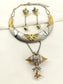 Julie Two Tone Oxidized Necklace Set