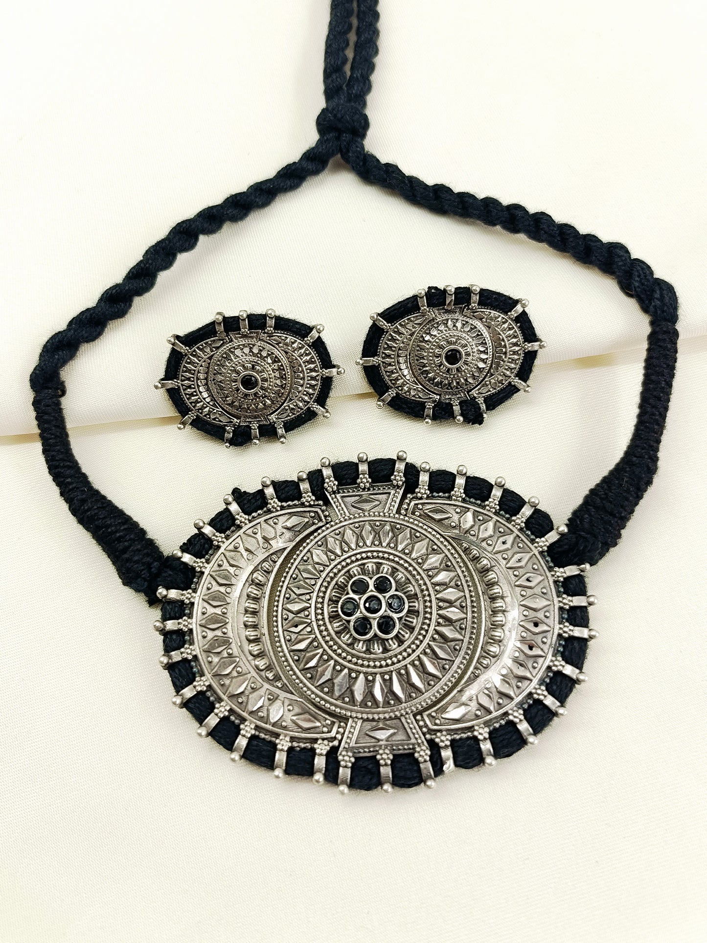 Rita Black Oxidized Choker Set