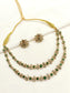 Yuka Green Double layered Polki Necklace Set