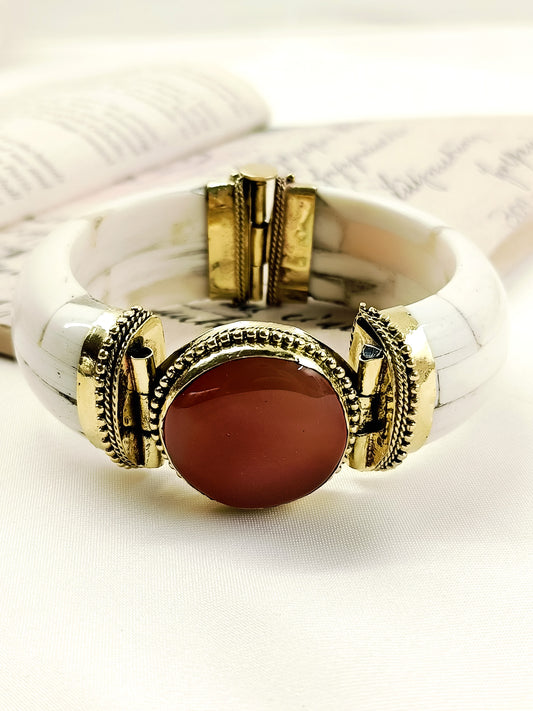Aarohit Peach Bone Men's Bracelet