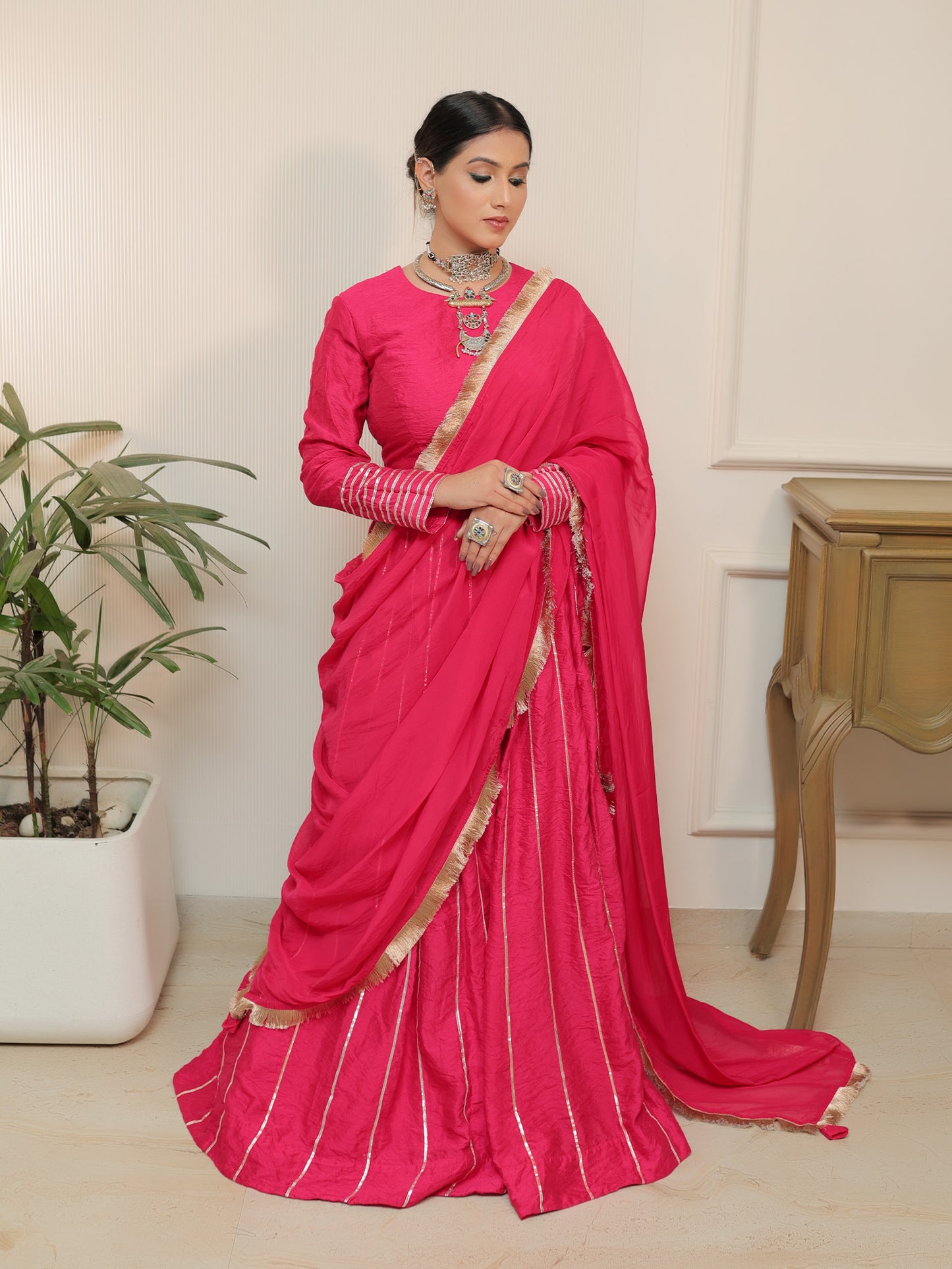 Dyuthi Lehenga with Jewellery