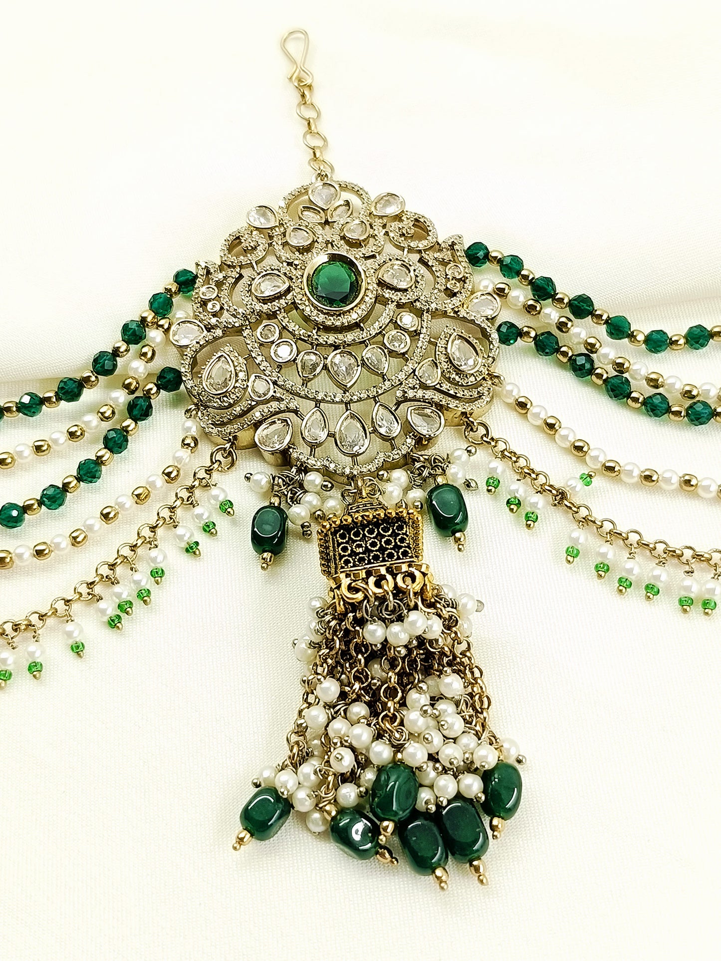 Chanchal Green Hair Brooch