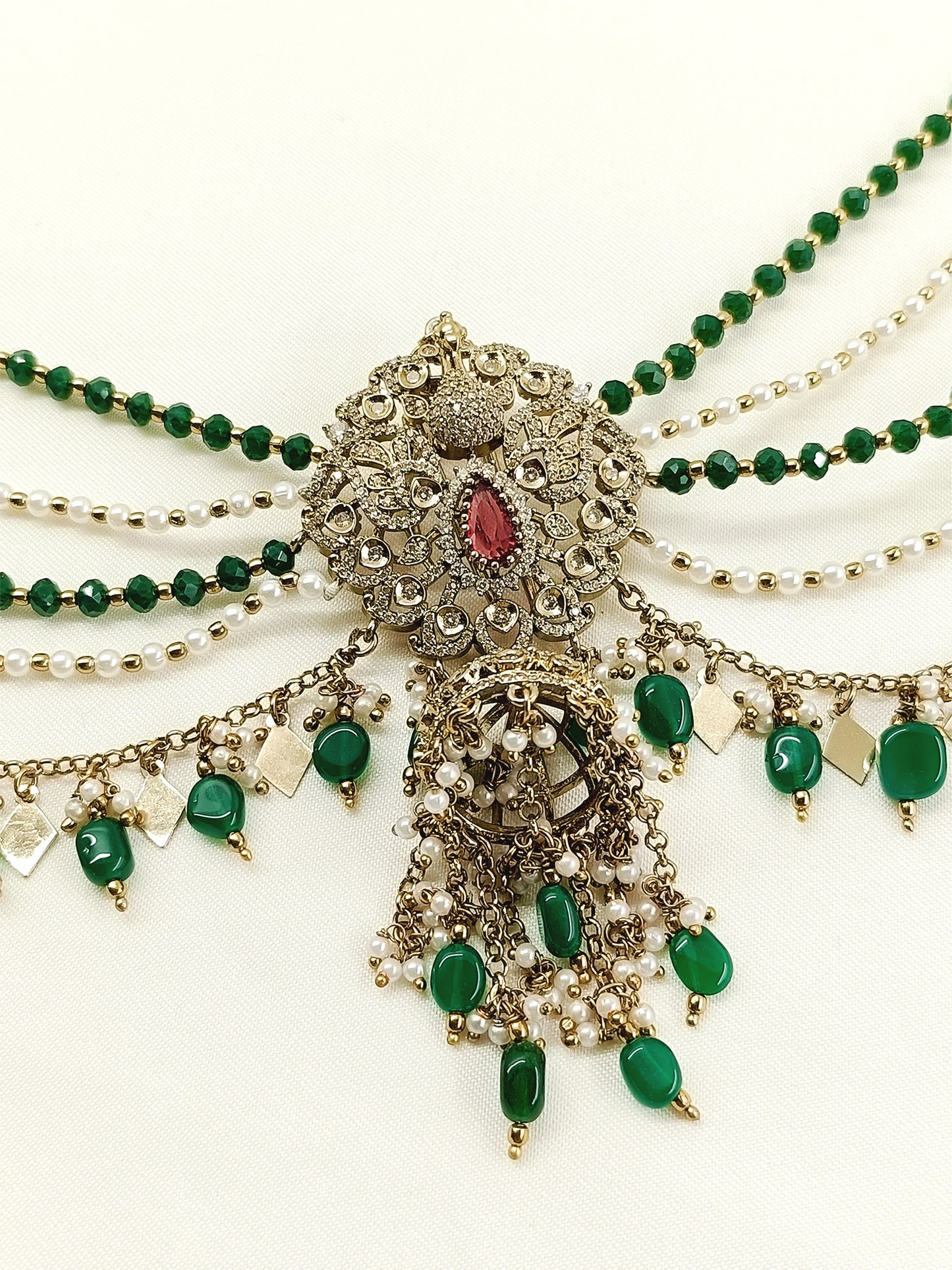 Gautami Green Hair Brooch