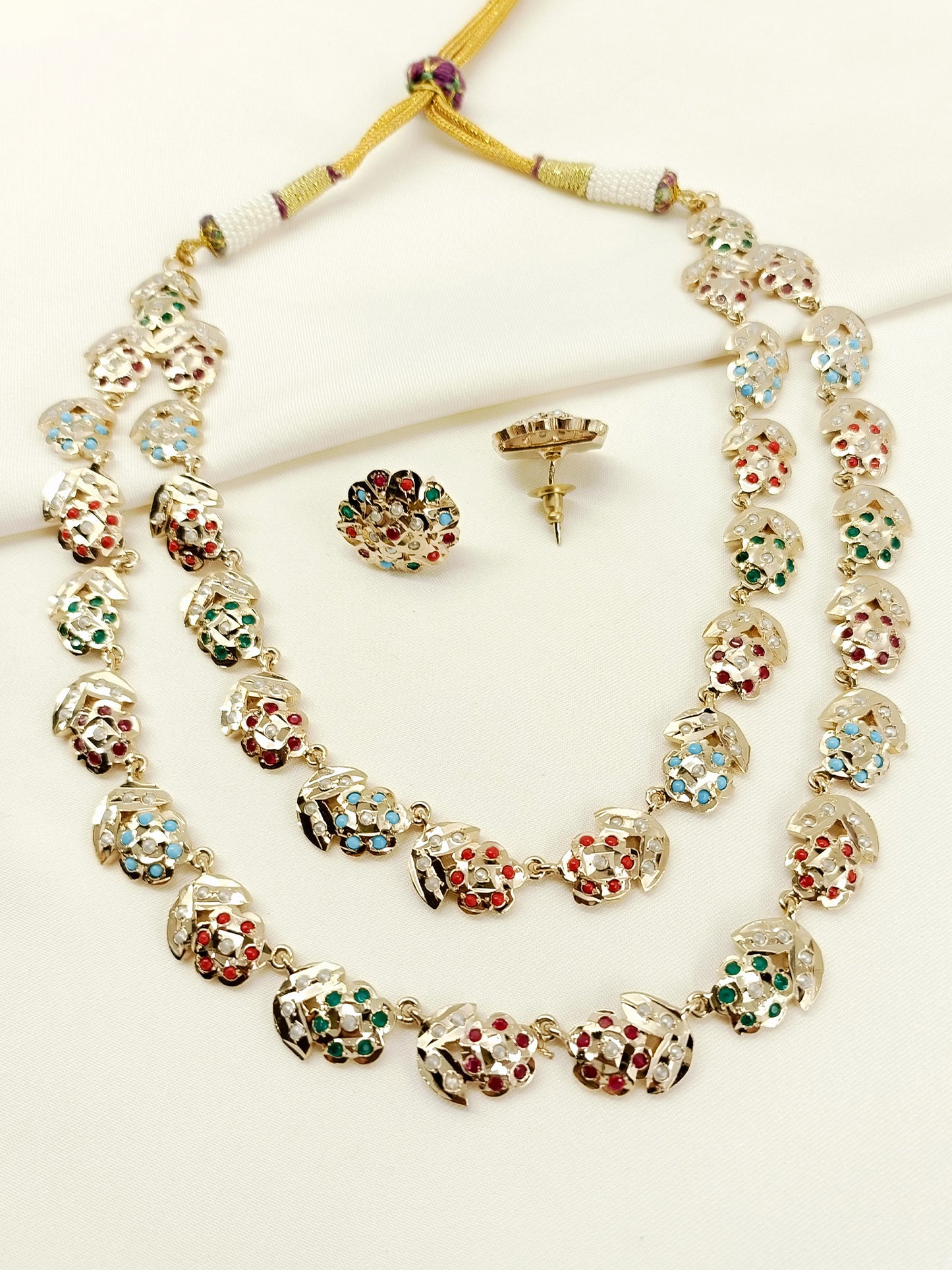 Sneha Multi Colour Jadau Necklace Set