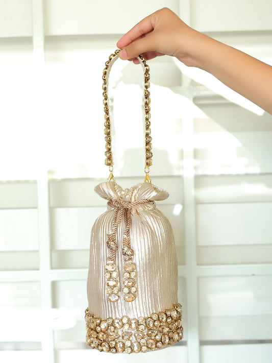 Yohani Golden Potli Bag