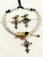 Kaaviya Multi Colour Oxidized Hasli Styled Choker Set