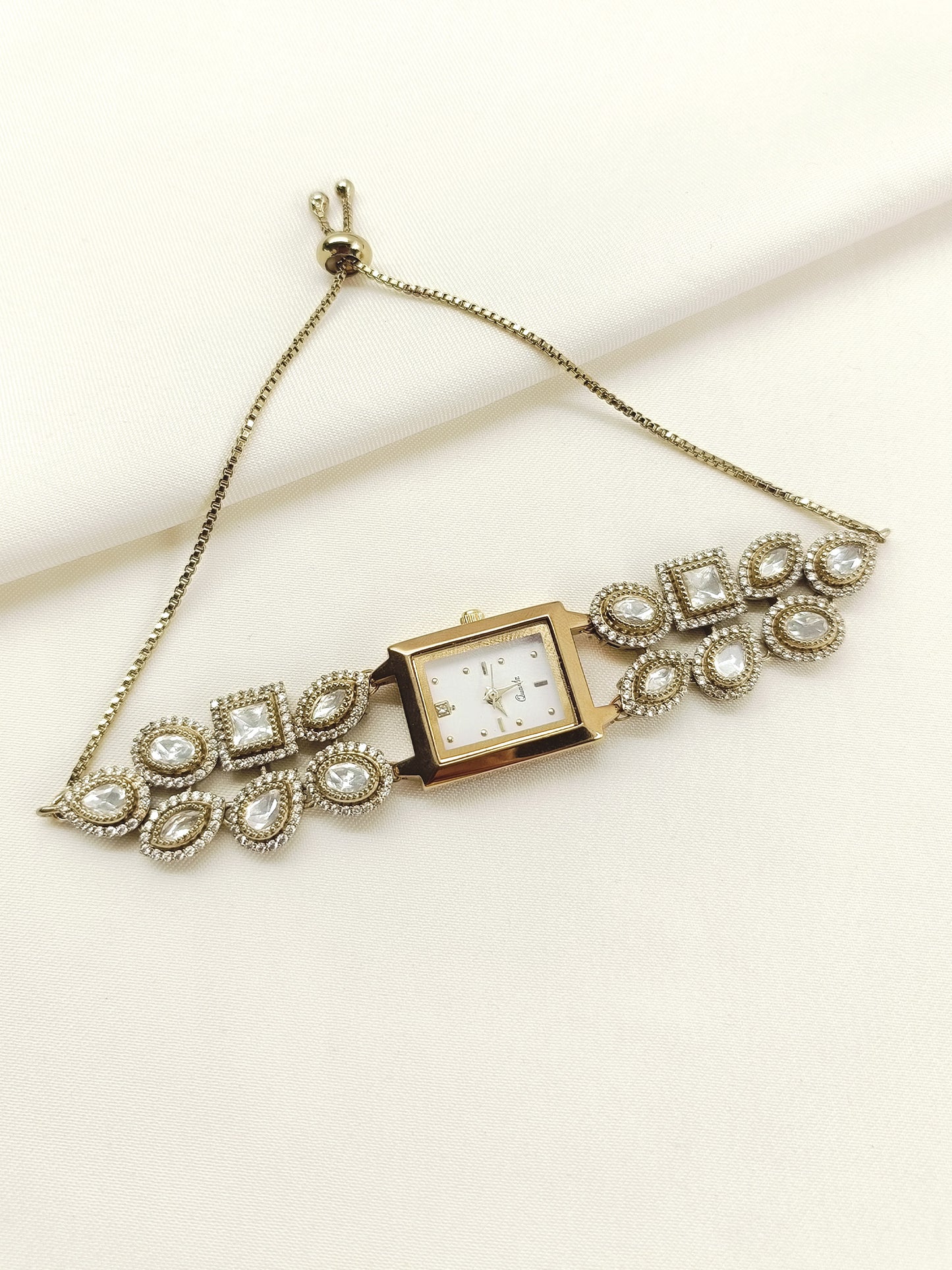 Aadhrika's Polki AD Stone Watch