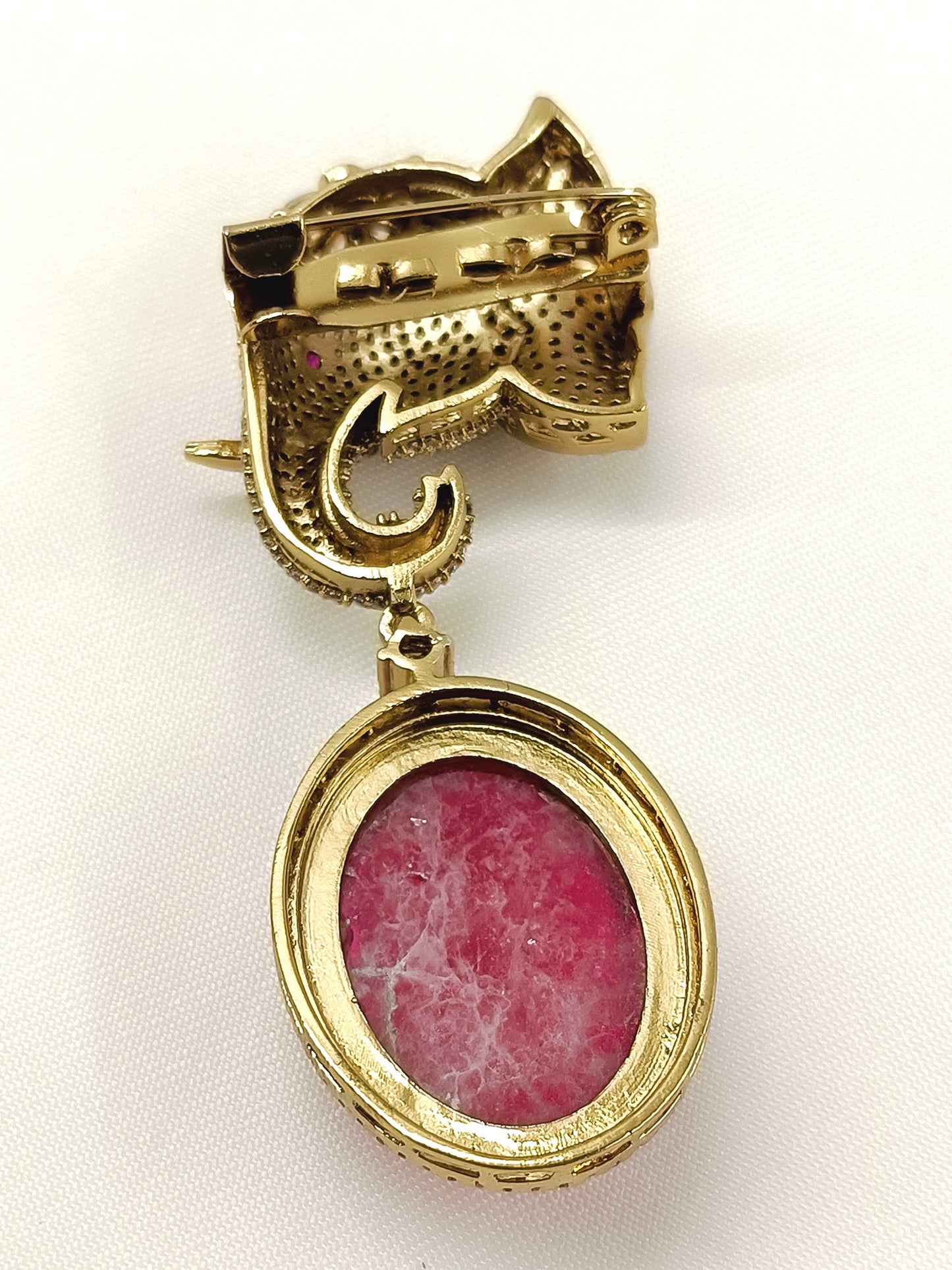 Charvik Ruby Elephant Brooch
