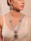 Rehemat Navy Blue Stone Gold & Rhodium Plated Victorian Set