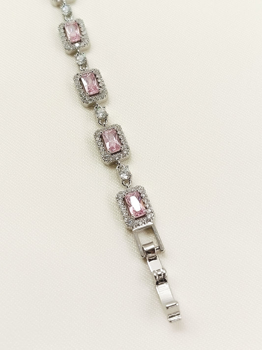 Annabelle Baby Pink American Diamond Bracelet