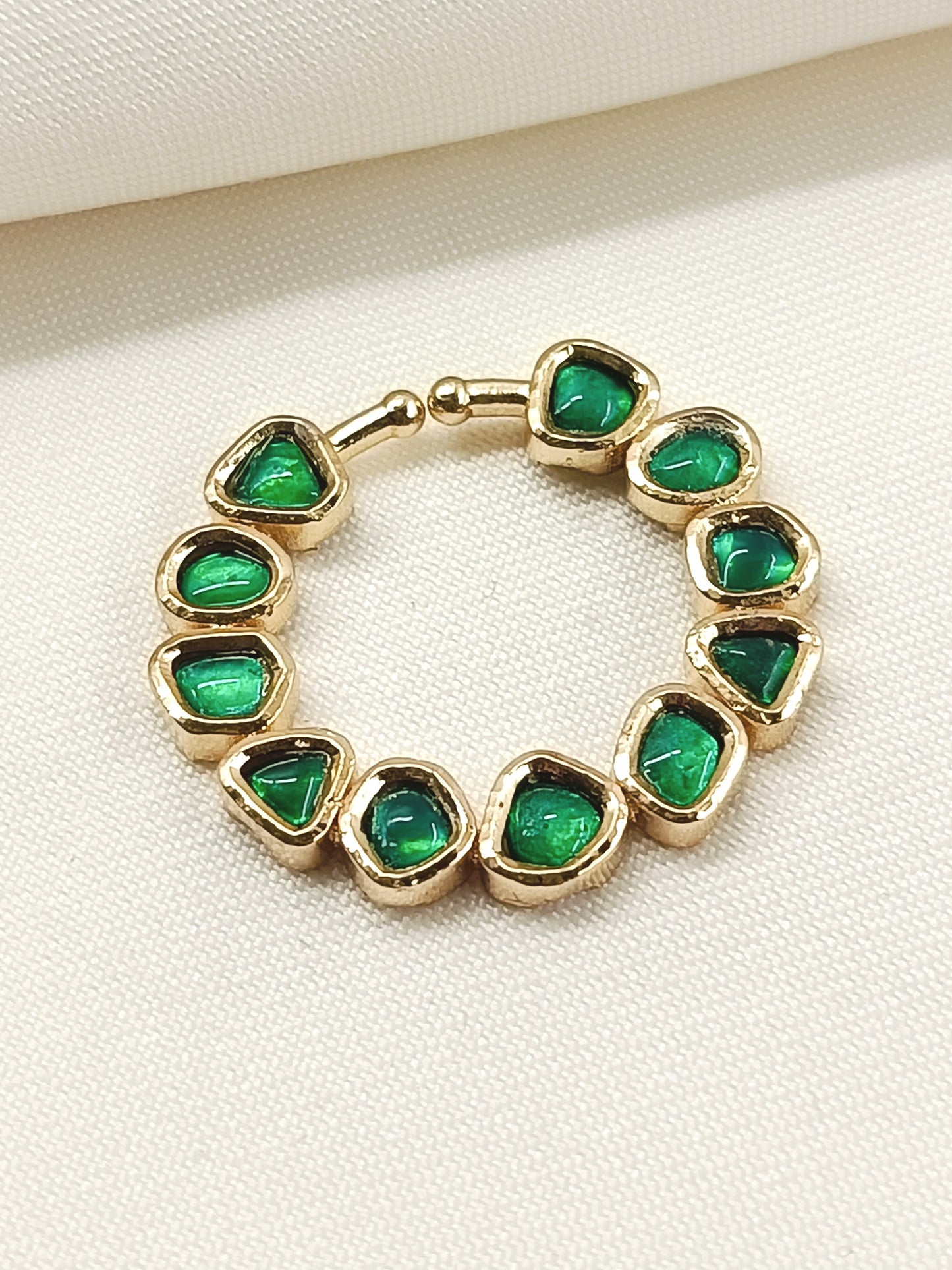 Ruhaniyat Green Kundan Bridal Nath