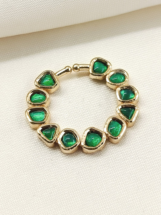 Ruhaniyat Green Kundan Bridal Nath