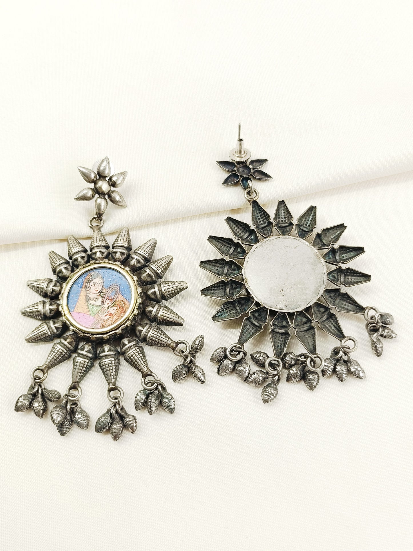 Mriganshi Multi Colour Oxidized Earring