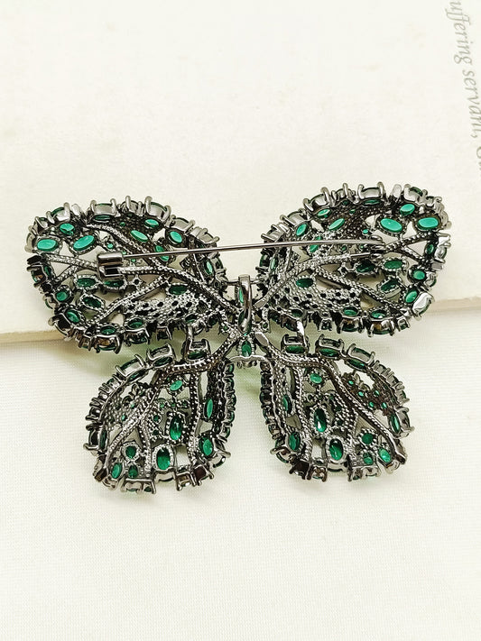 Sarvesh Green Butterfly Brooch