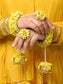 Anupriya Yellow Floral With Pearl Hanging Kalire
