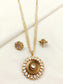 Simrat White Kundan Sunburst Pendant Set