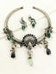 Jaanki Black Peacock Oxidized Hasli Style Necklace Set