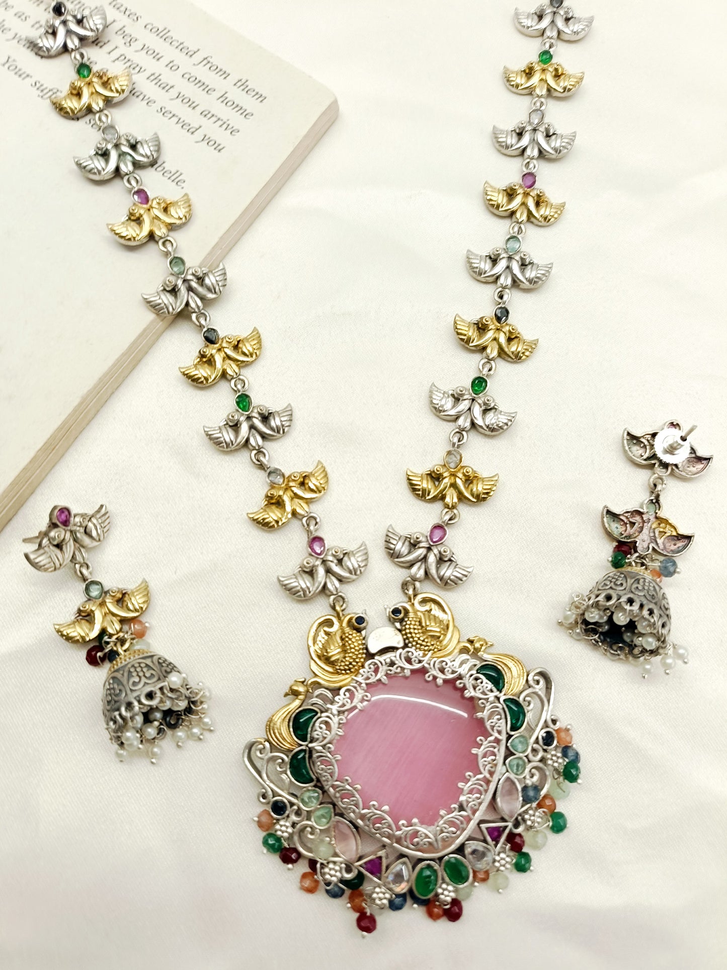 Ritvi Multi Colour Oxidized Necklace Set