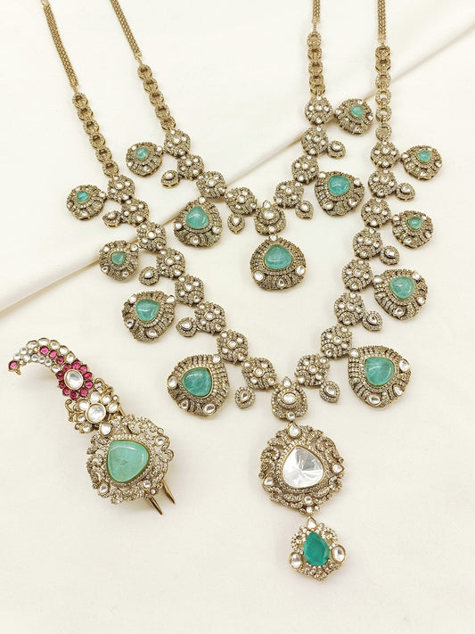 Rudraksh Groom Mala And Kalgi In Mint Green