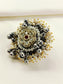 Ela Ruby Oxidized Finger Ring