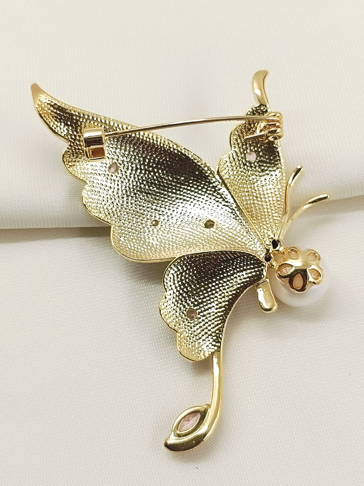 Gianna White Butterfly Brooch
