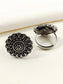 Subhashree Silver Oxidized Round Toe Ring Pair