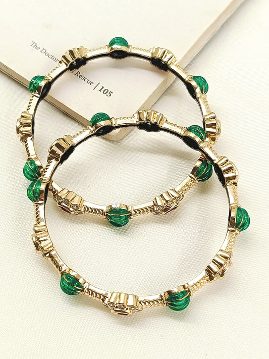 Vijayanthi Green Antique Bangles
