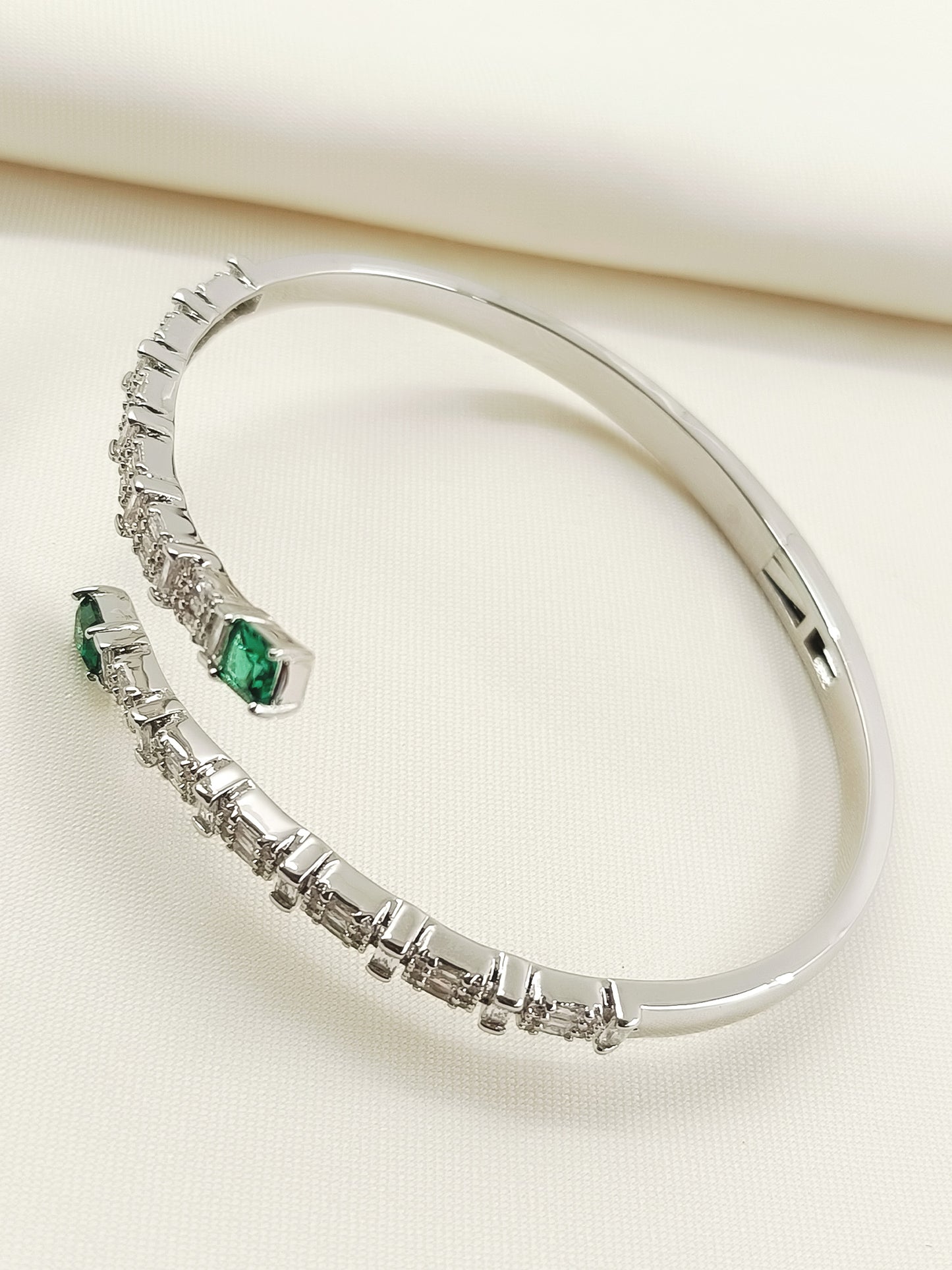 Sadhya Green American Diamond Bracelet
