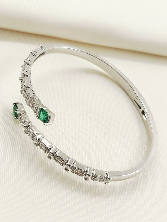 Sadhya Green American Diamond Bracelet