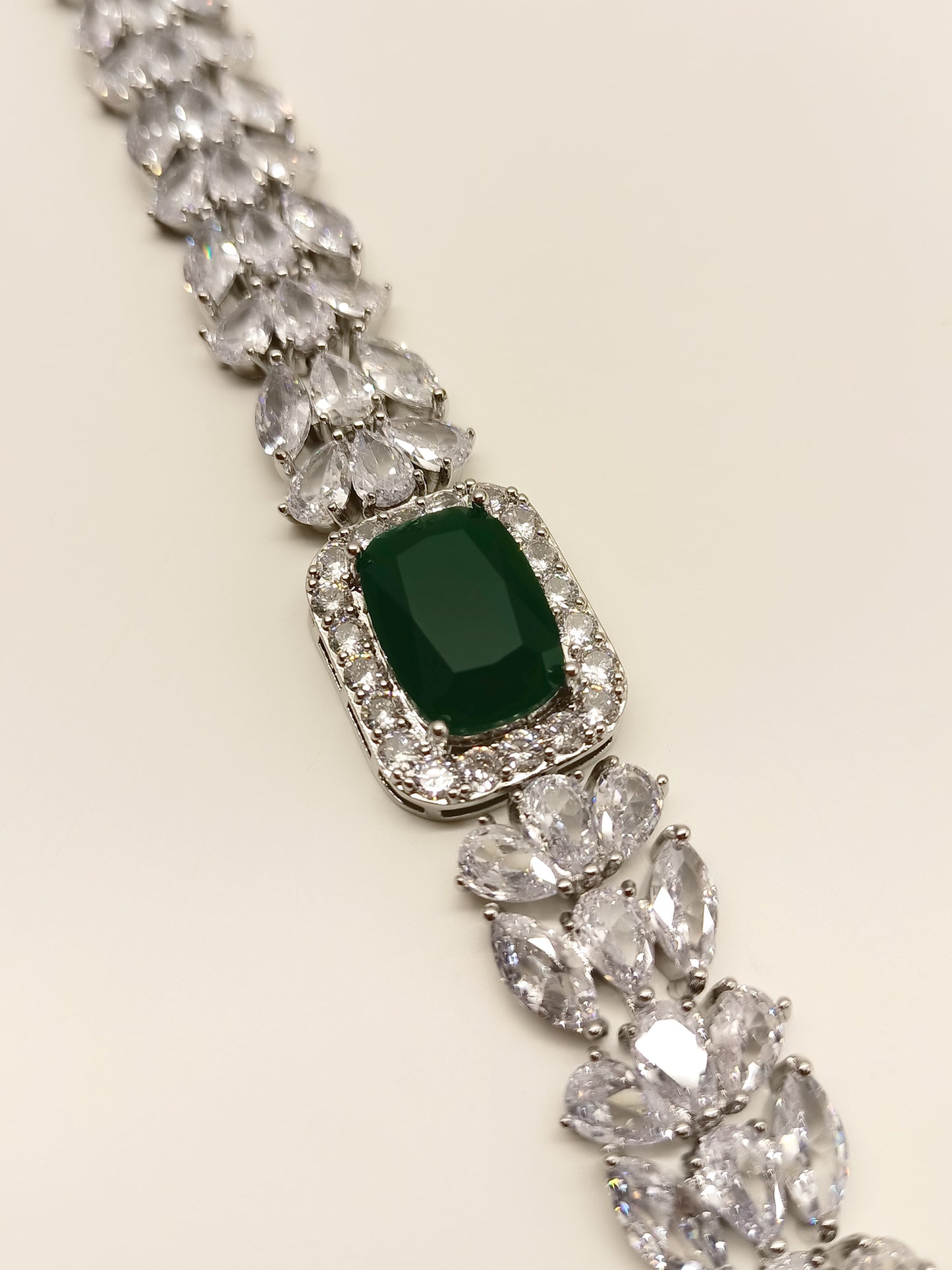 Hunar Green American Diamond Bracelet