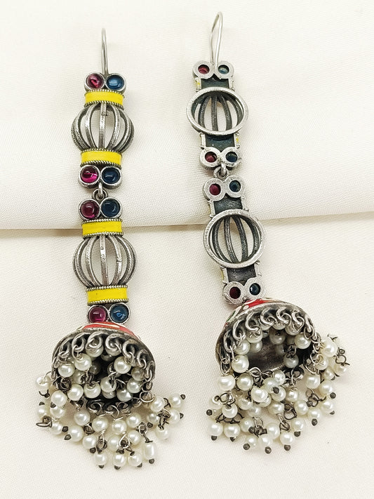 Nehal Multi Colour Oxidized Jhumki