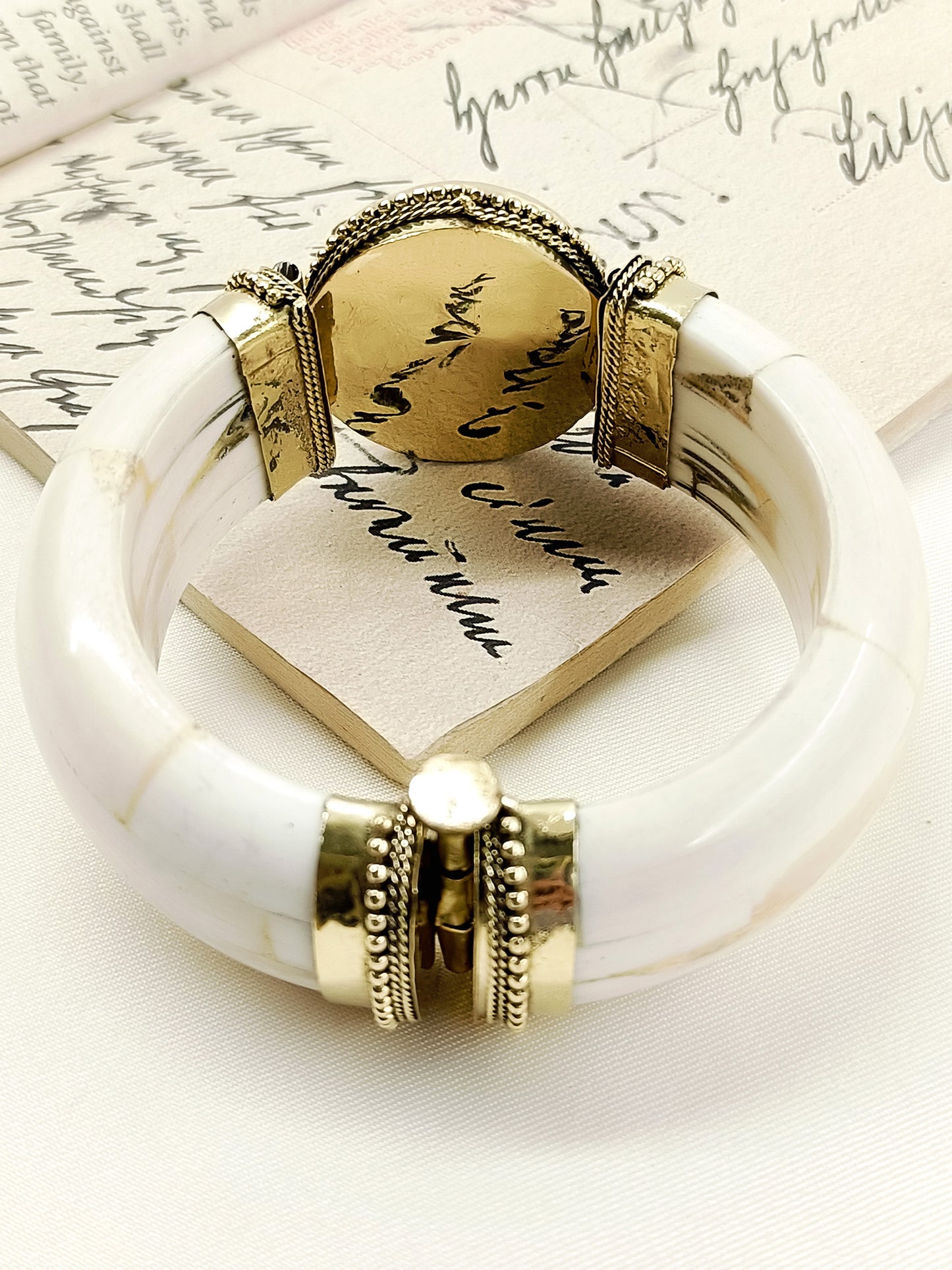 Shadhvik Grey Bone Men's Bracelet