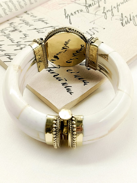 Shadhvik Grey Bone Men's Bracelet