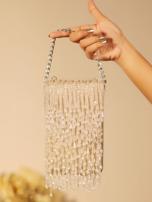 Rosalie Silver Evening Clutch