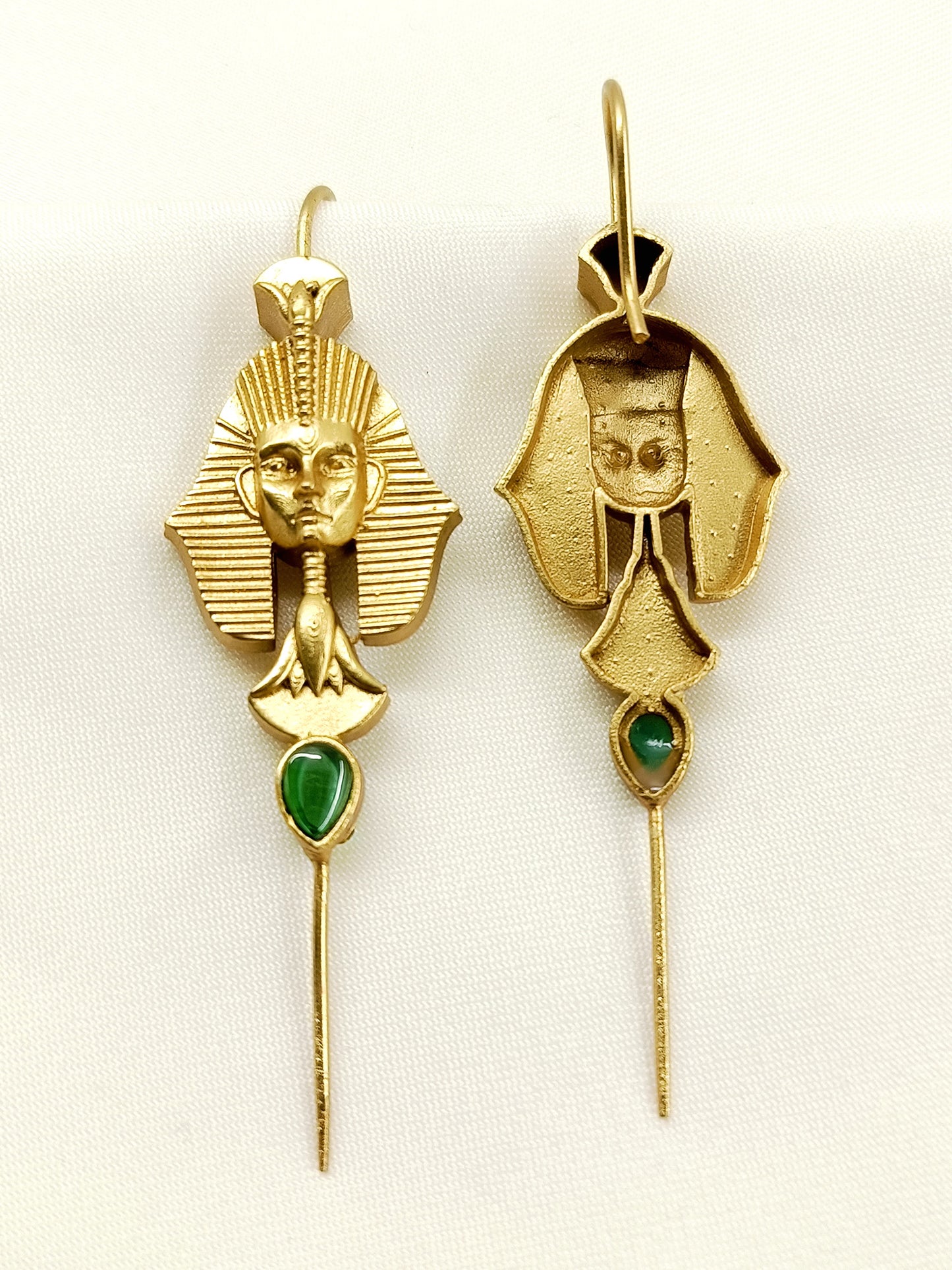 Ritvik Green Egyptian Revival Men's Earrings